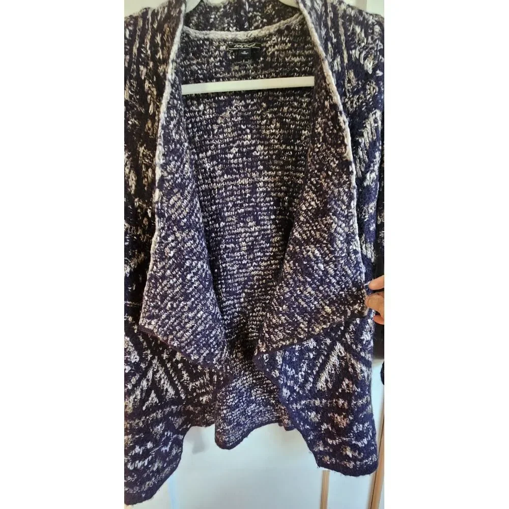 Lucky Brand western drapey open front cardigan coton wool blend woman Sz Small‎